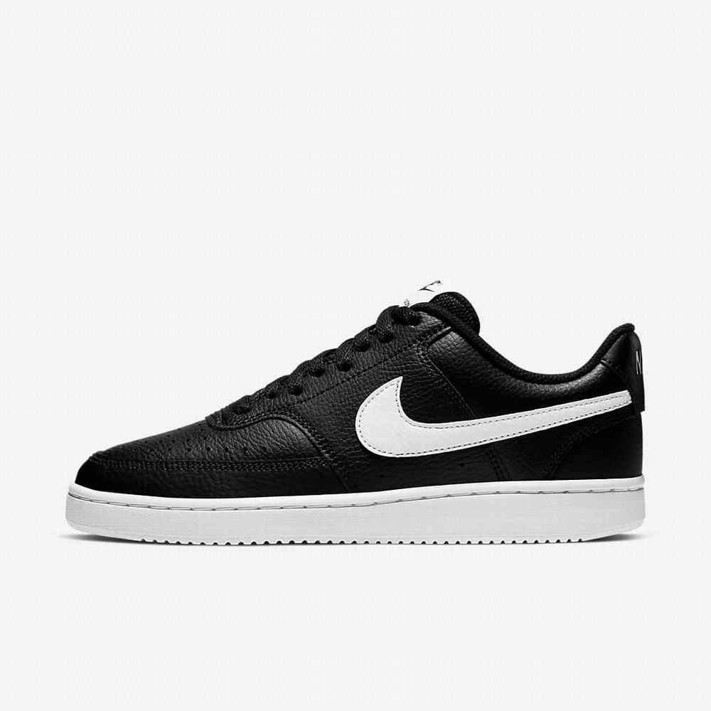 Tenisky Nike Court Vision Low Damske Čierne Biele | SK035162