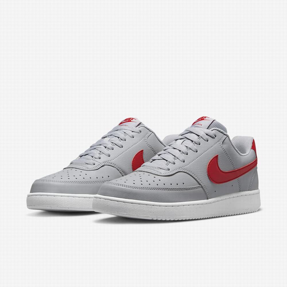 Tenisky Nike Court Vision Low Next Nature Panske Siva Biele Červené | SK720681