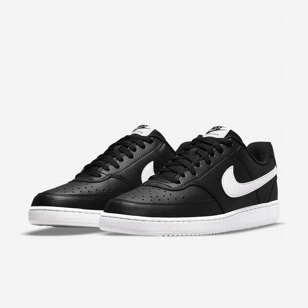 Tenisky Nike Court Vision Low Next Nature Panske Čierne Biele | SK723016