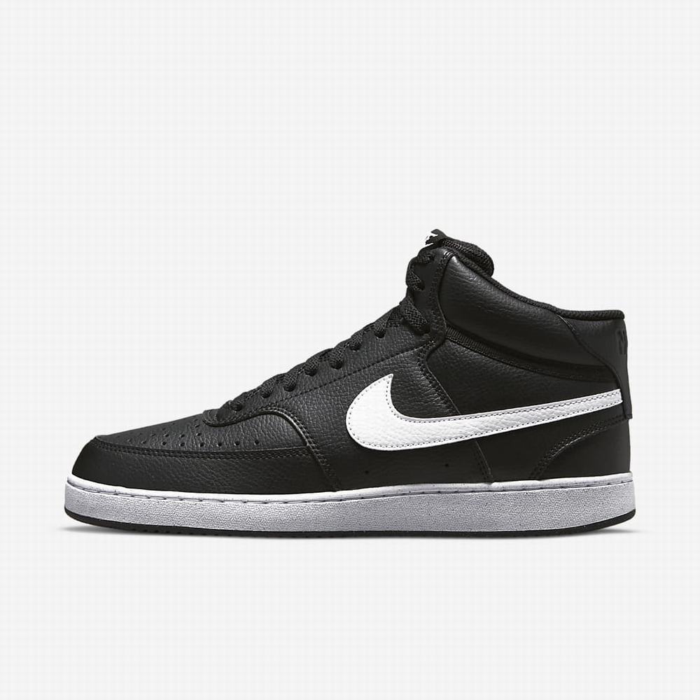 Tenisky Nike Court Vision Mid Next Nature Panske Čierne Biele | SK086294