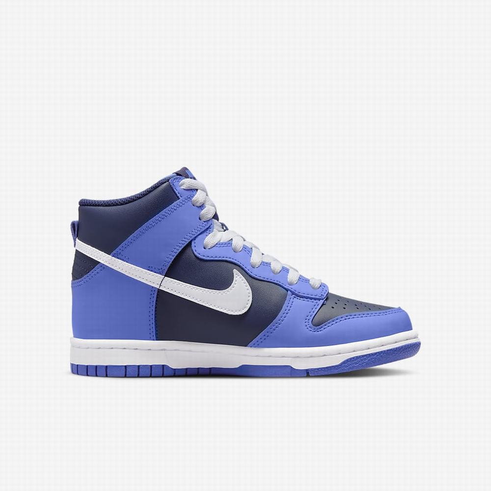 Tenisky Nike Dunk High Detske Biele Platina Platina | SK658297