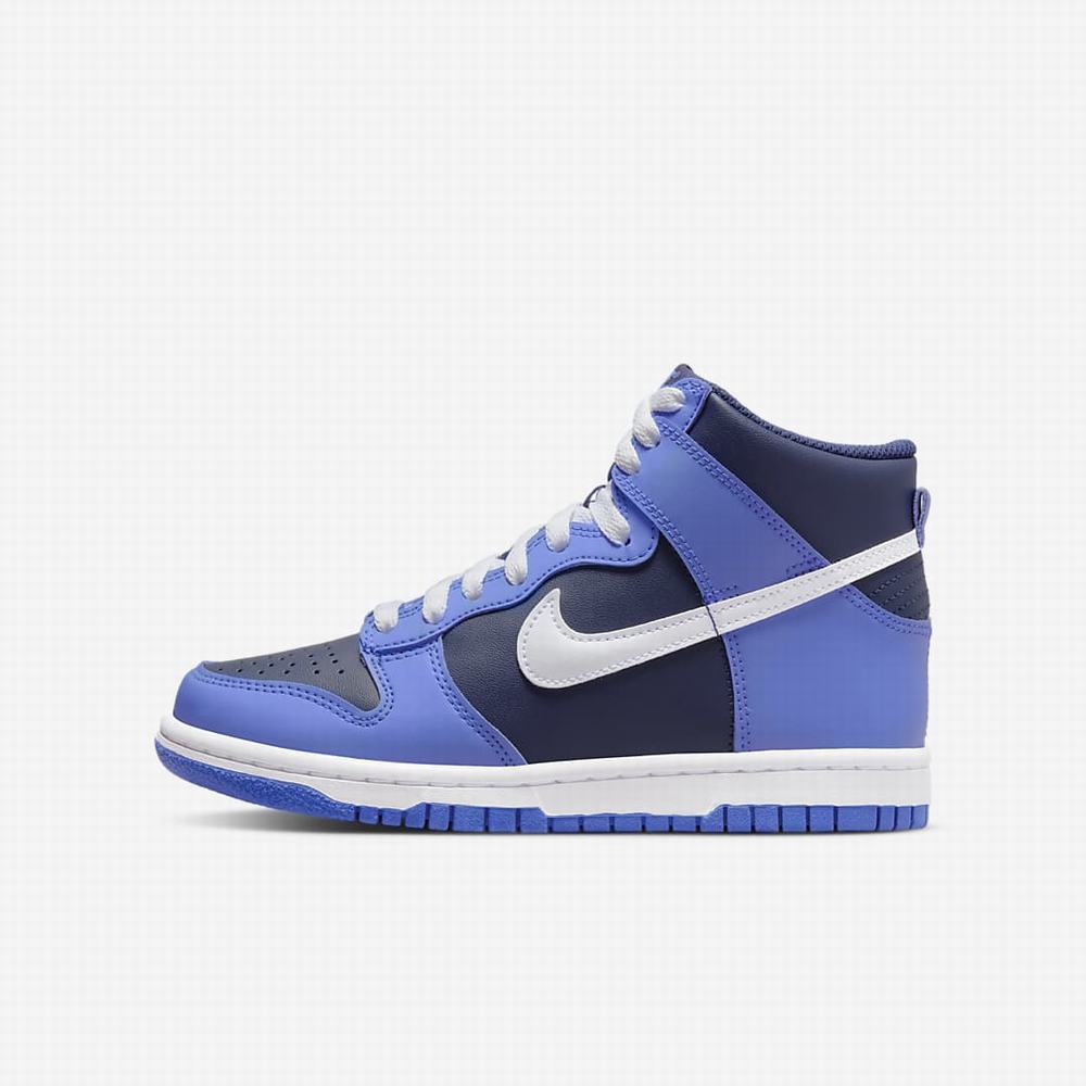 Tenisky Nike Dunk High Detske Biele Platina Platina | SK658297