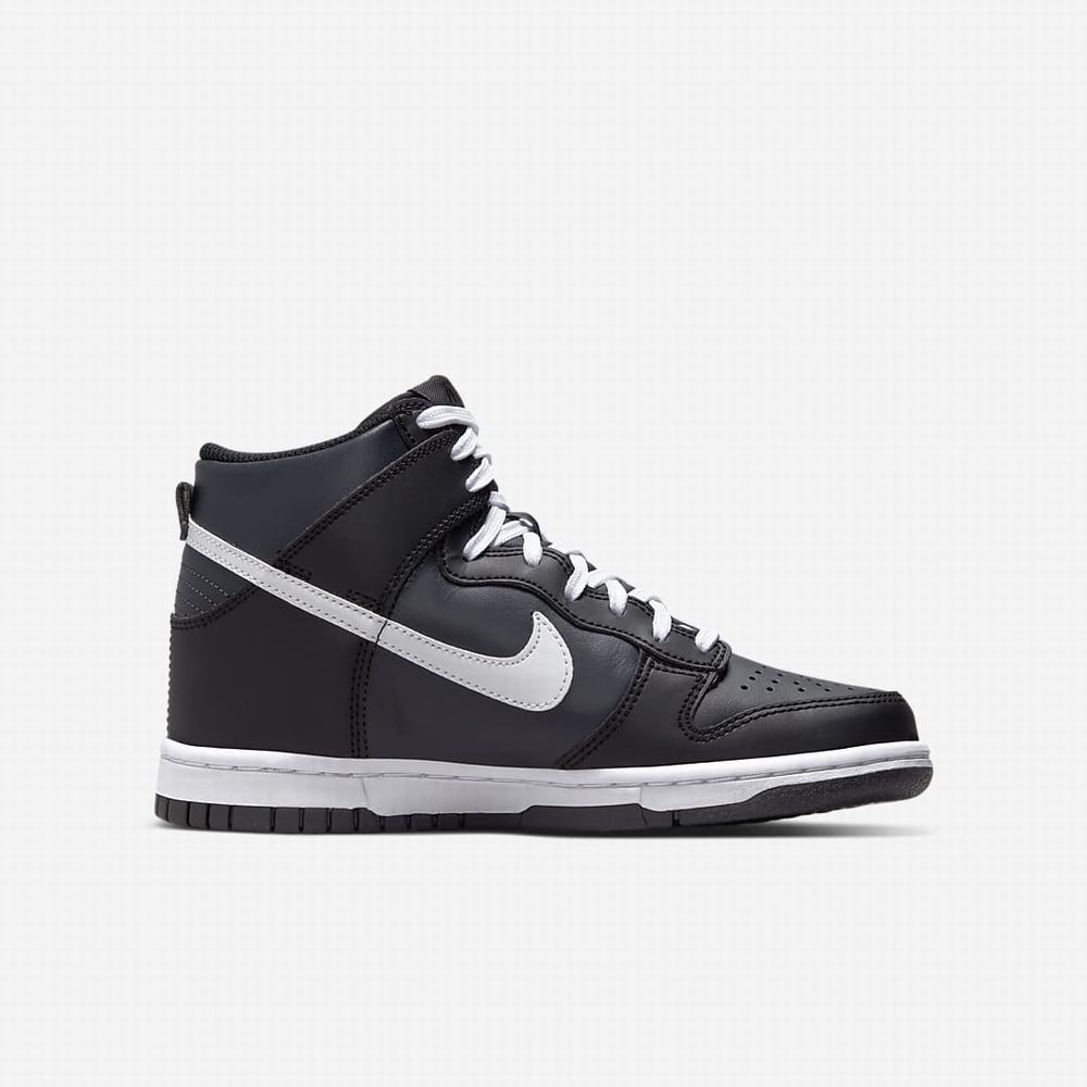 Tenisky Nike Dunk High Detske Tmavo Siva Čierne Biele | SK297846