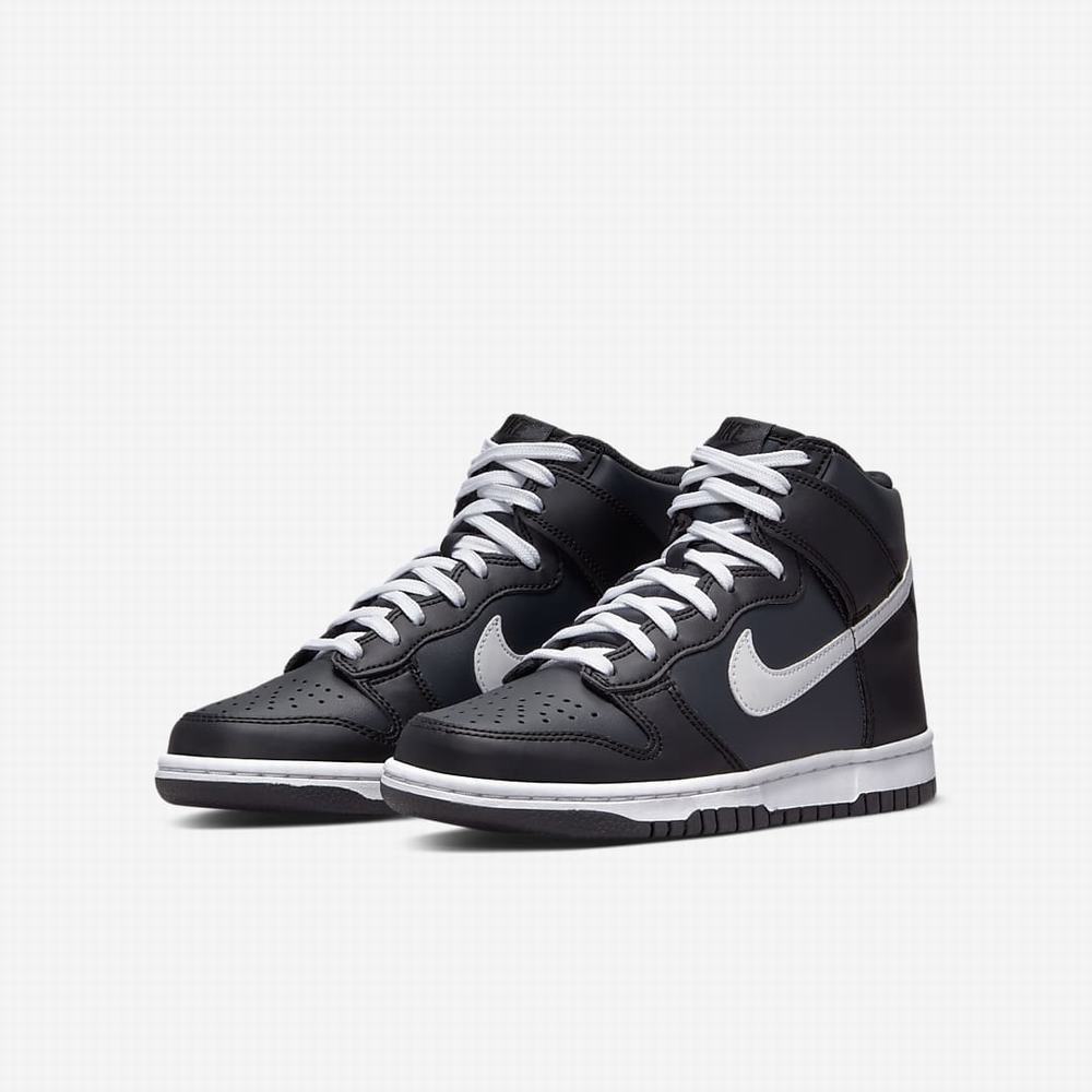 Tenisky Nike Dunk High Detske Tmavo Siva Čierne Biele | SK297846