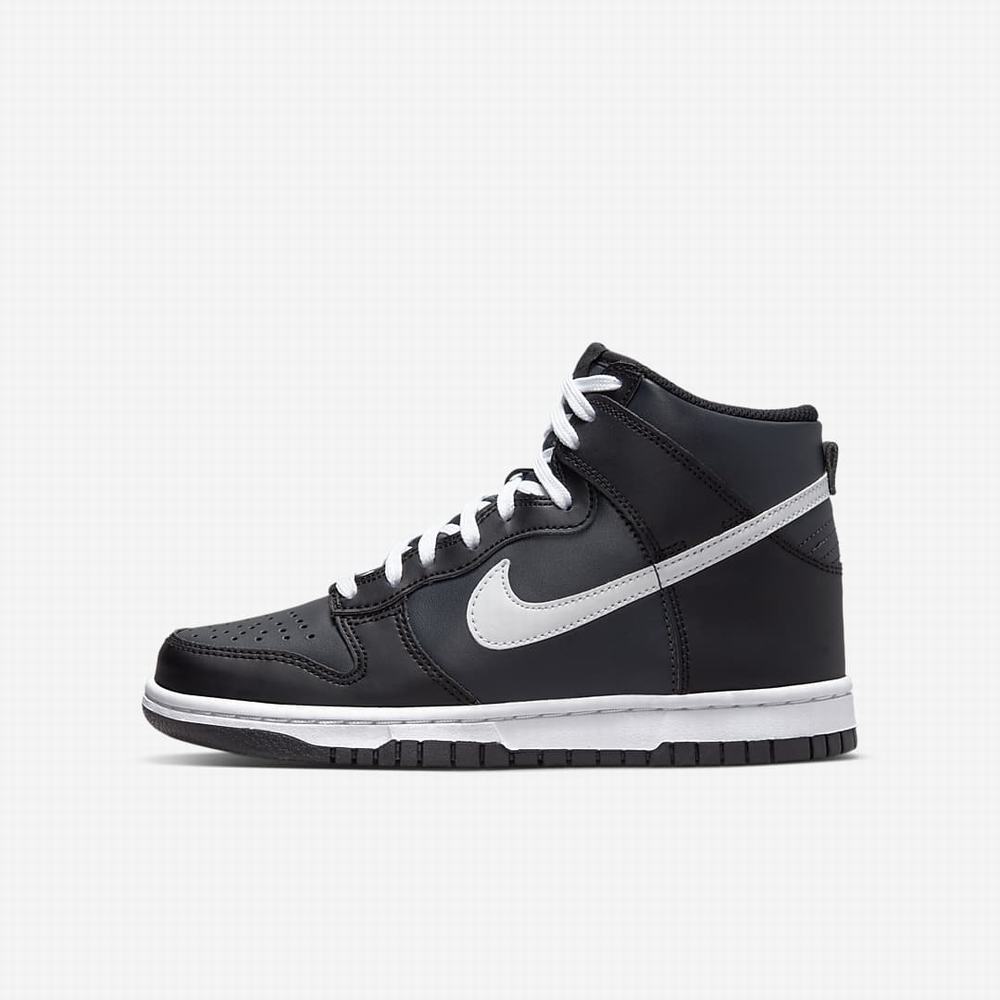 Tenisky Nike Dunk High Detske Tmavo Siva Čierne Biele | SK297846