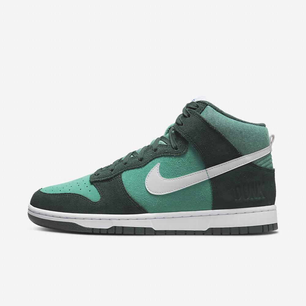 Tenisky Nike Dunk High Retro SE Panske Zelene Modre Svetlomodrá Tyrkysové Biele | SK687152