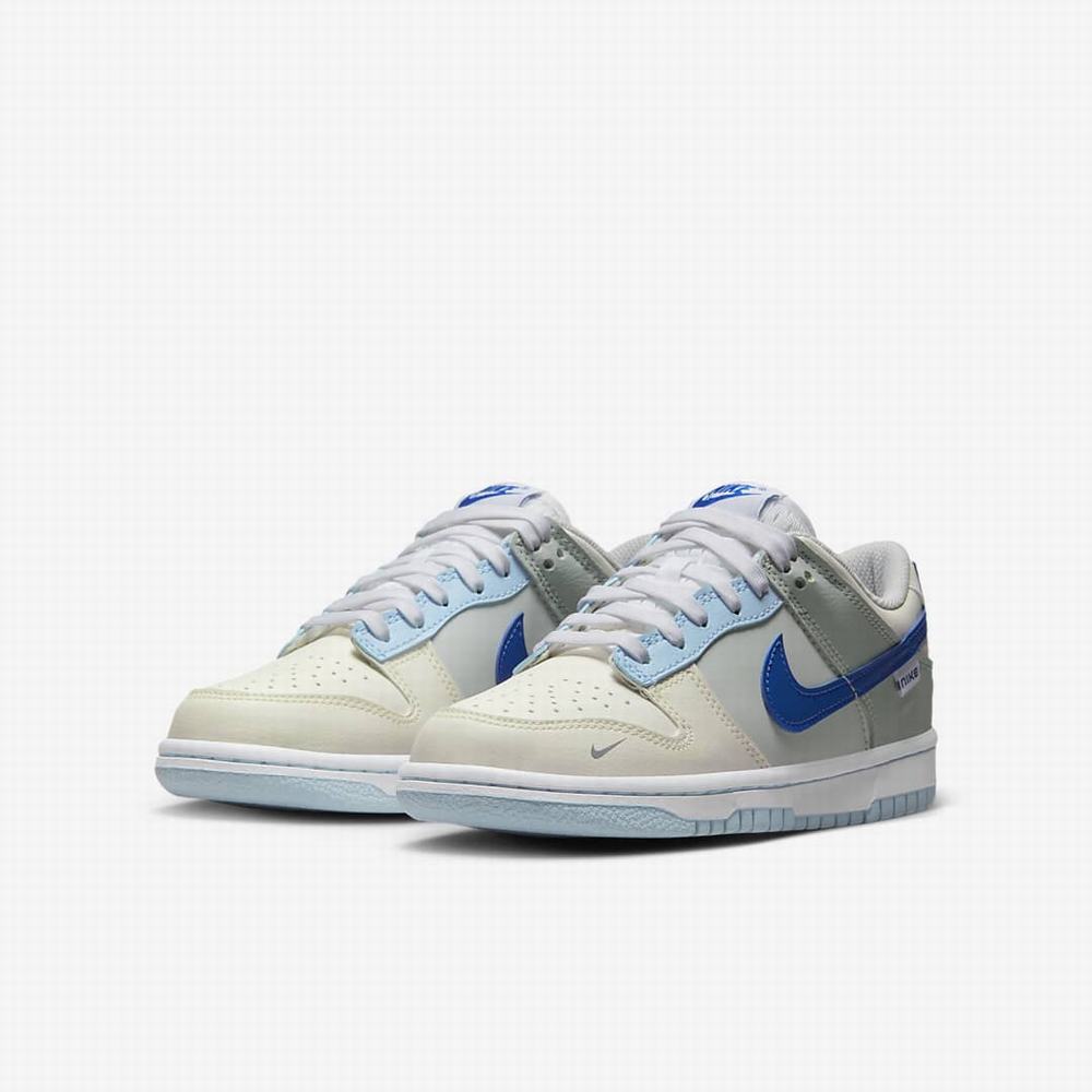 Tenisky Nike Dunk Low Detske Biele Kráľovská Modrá | SK537128