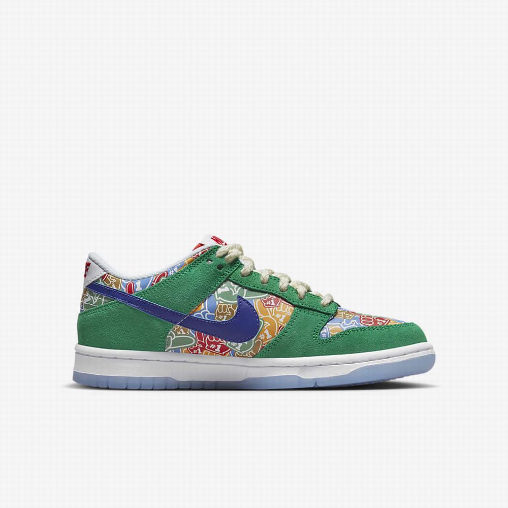 Tenisky Nike Dunk Low Detske Zelene Biele Červené Kráľovská Modrá | SK082637