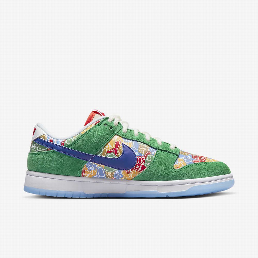 Tenisky Nike Dunk Low Panske Zelene Biele Červené Kráľovská Modrá | SK891532