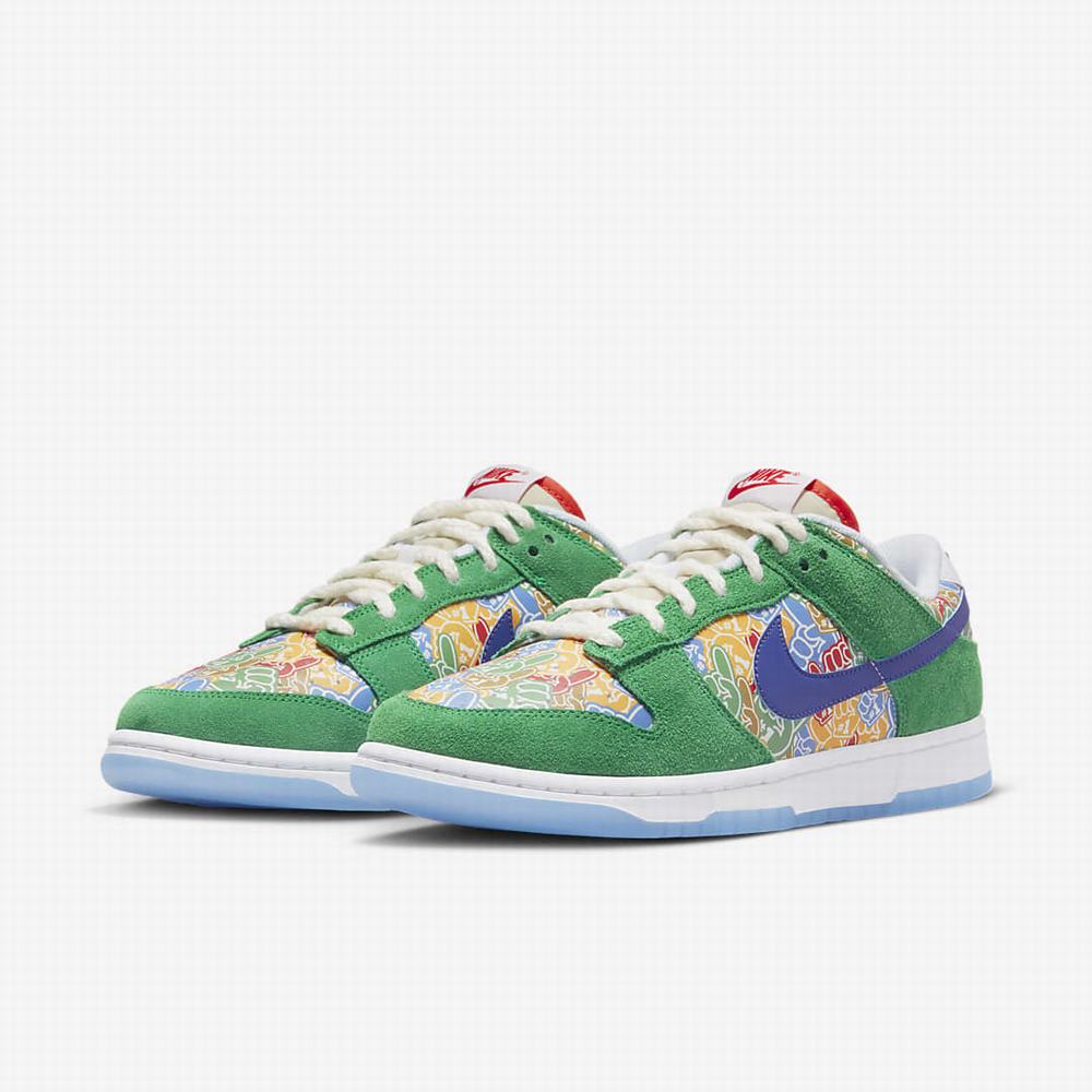 Tenisky Nike Dunk Low Panske Zelene Biele Červené Kráľovská Modrá | SK891532