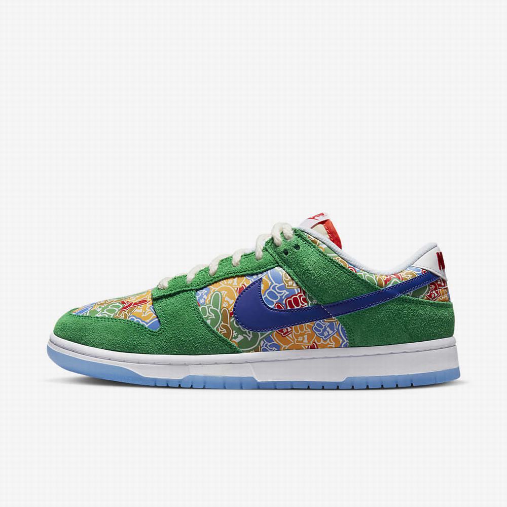 Tenisky Nike Dunk Low Panske Zelene Biele Červené Kráľovská Modrá | SK891532