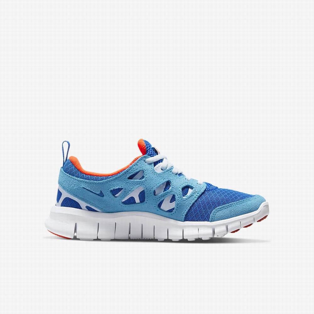 Tenisky Nike Free Run 2 Detske Modre Kráľovská Modrá Biele Oranžové | SK540879