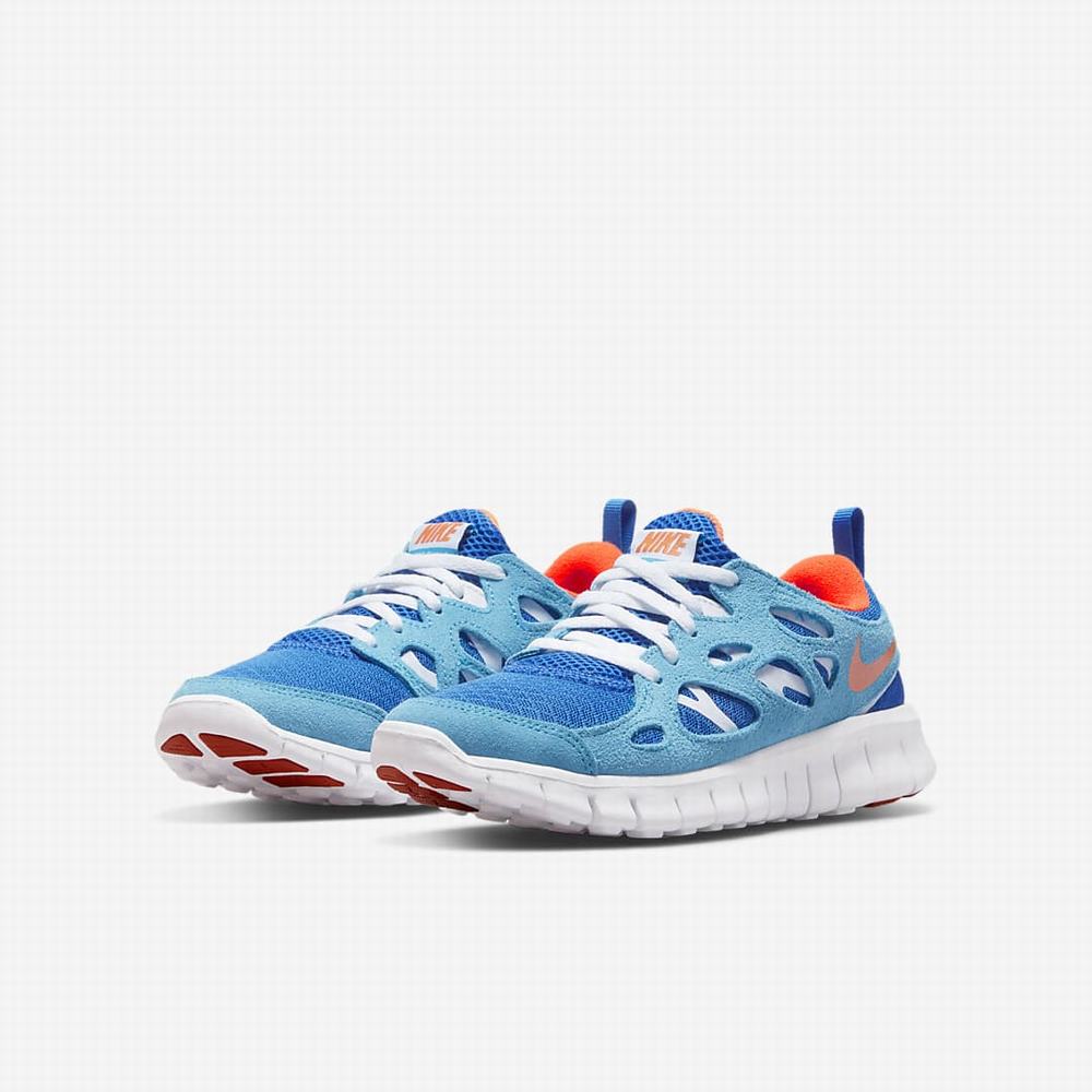 Tenisky Nike Free Run 2 Detske Modre Kráľovská Modrá Biele Oranžové | SK540879