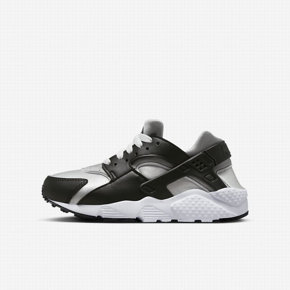 Tenisky Nike Huarache Run Detske Čierne Siva Siva Biele | SK816274