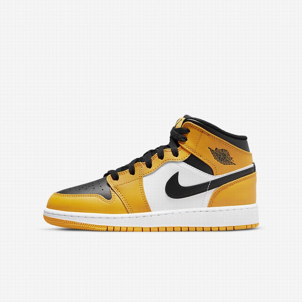 Tenisky Nike Jordan 1 Mid Detske Biele Čierne | SK362980