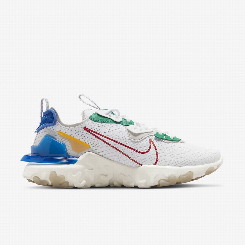 Tenisky Nike React Vision Panske Biele Kráľovská Modrá Červené | SK742196