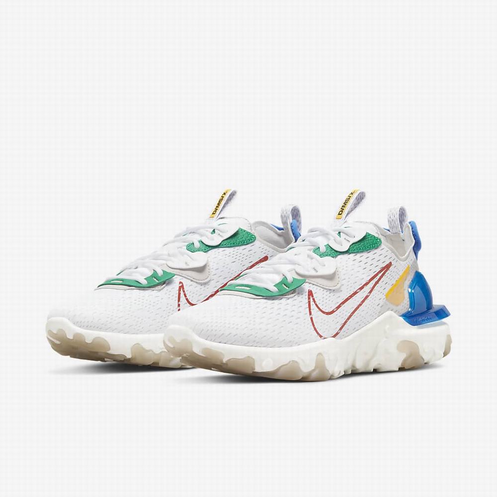 Tenisky Nike React Vision Panske Biele Kráľovská Modrá Červené | SK742196