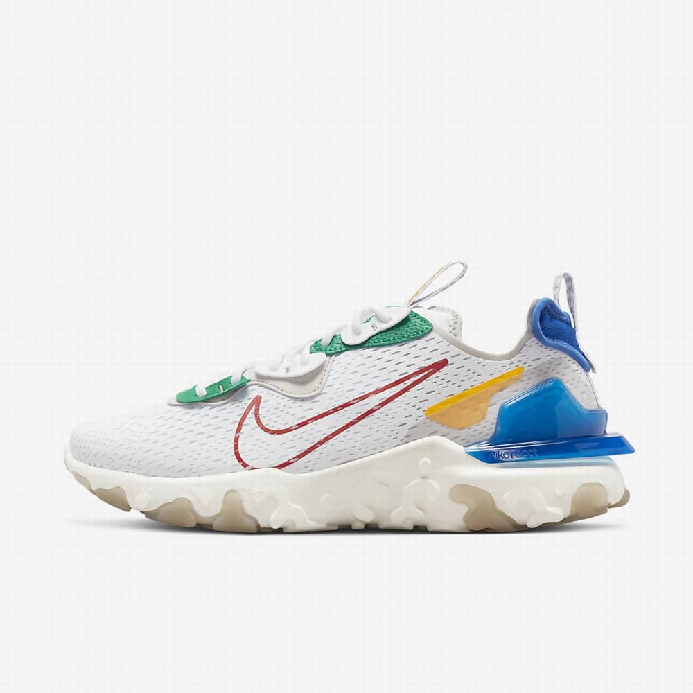 Tenisky Nike React Vision Panske Biele Kráľovská Modrá Červené | SK742196