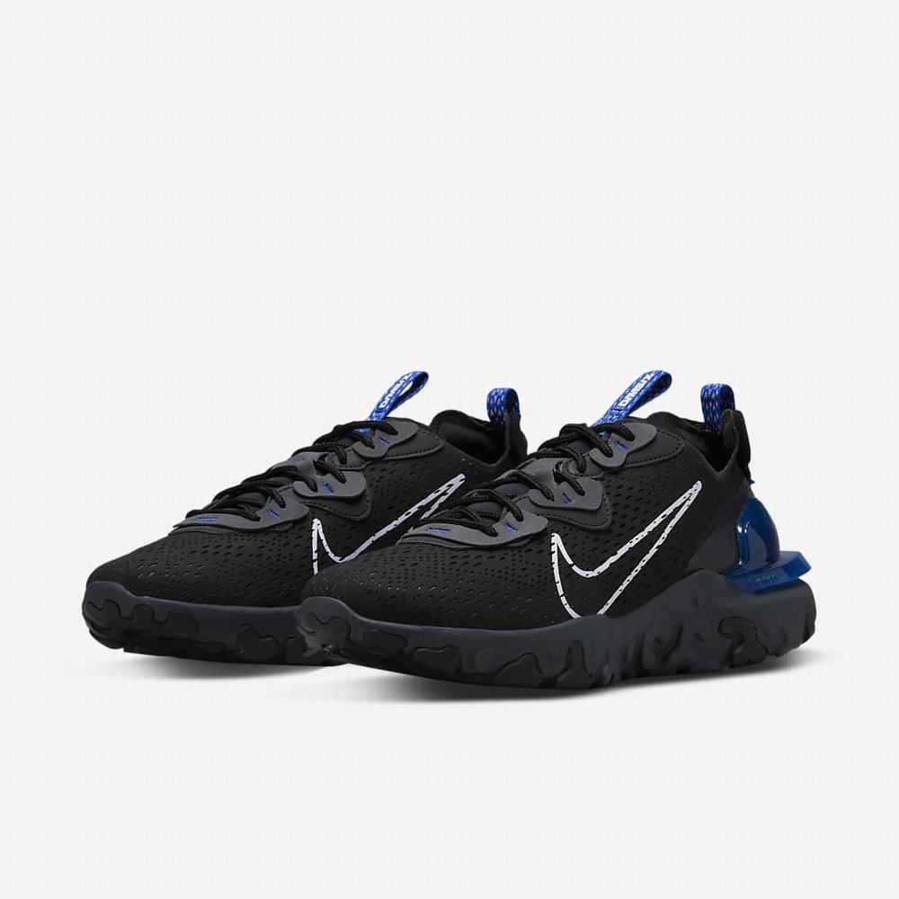 Tenisky Nike React Vision Panske Čierne Kráľovská Modrá Siva Biele | SK059384