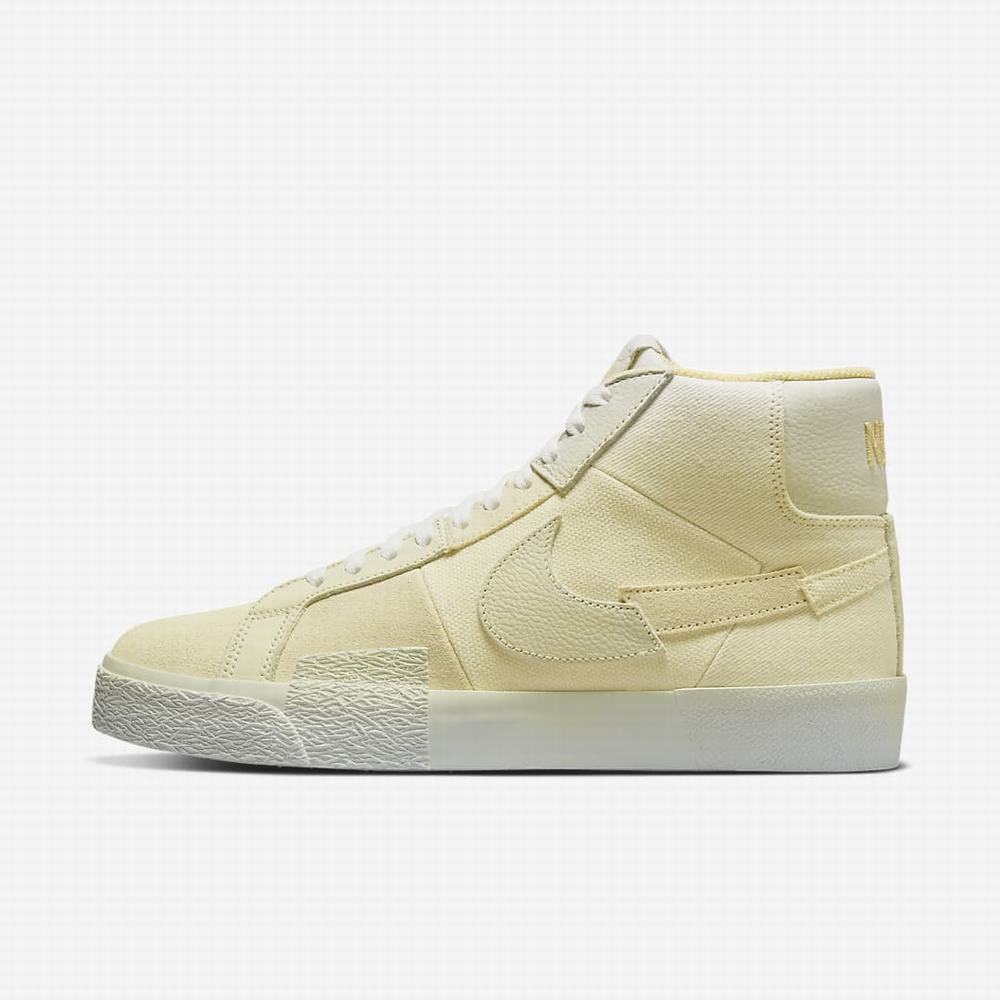 Tenisky Nike SB Zoom Blazer Mid PRM Damske Citrón Modre Svetlomodrá Citrón Modre Svetlomodrá Biele Citrón M | SK083712