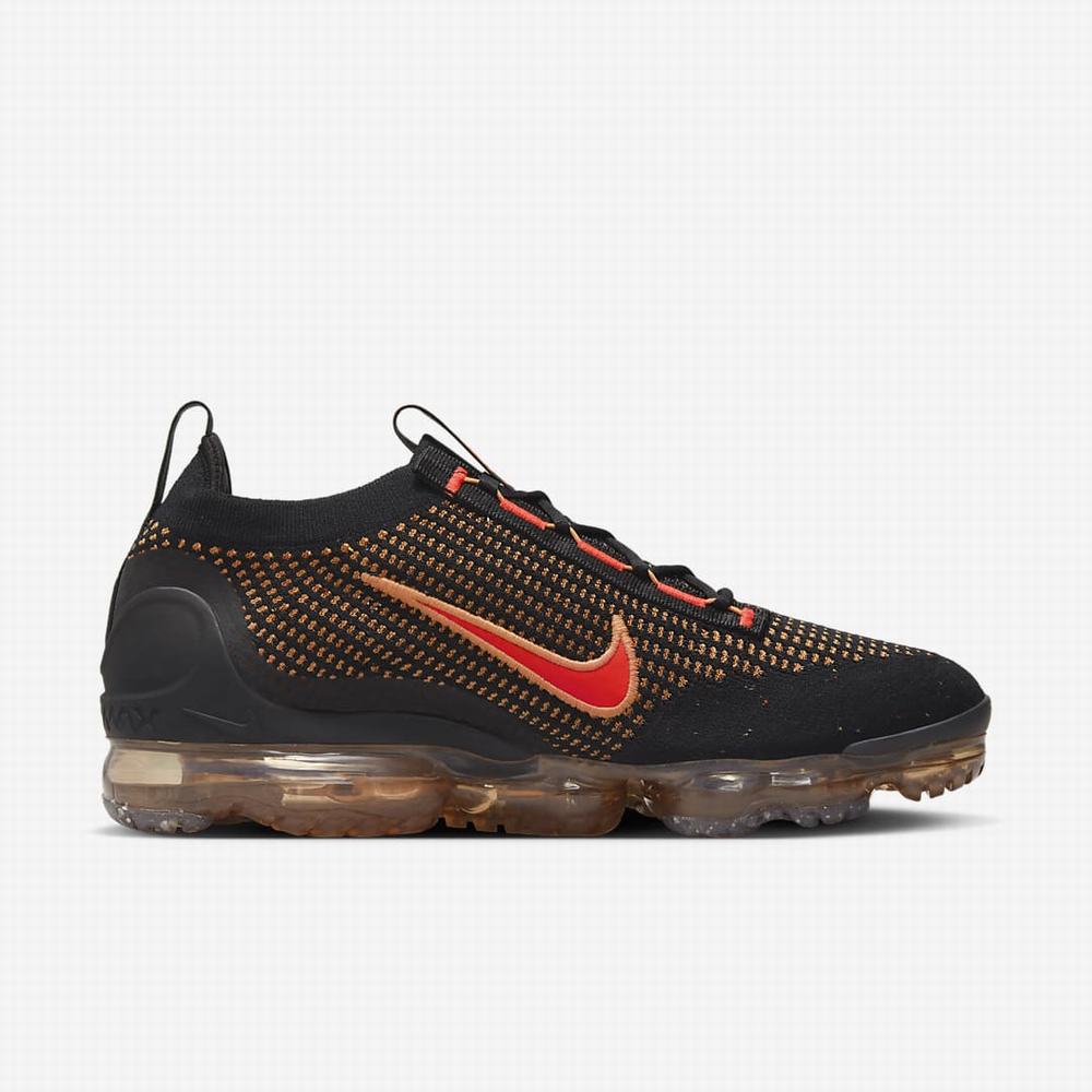 Tenisky Nike Vapormax 2021 Flyknit Panske Čierne Oranžové Tmavo Siva Svetlo Červené | SK594706