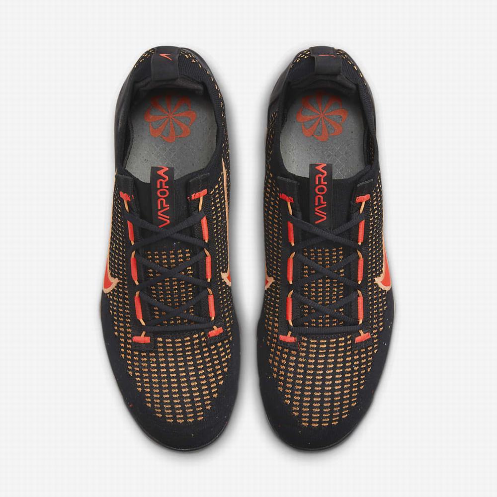 Tenisky Nike Vapormax 2021 Flyknit Panske Čierne Oranžové Tmavo Siva Svetlo Červené | SK594706