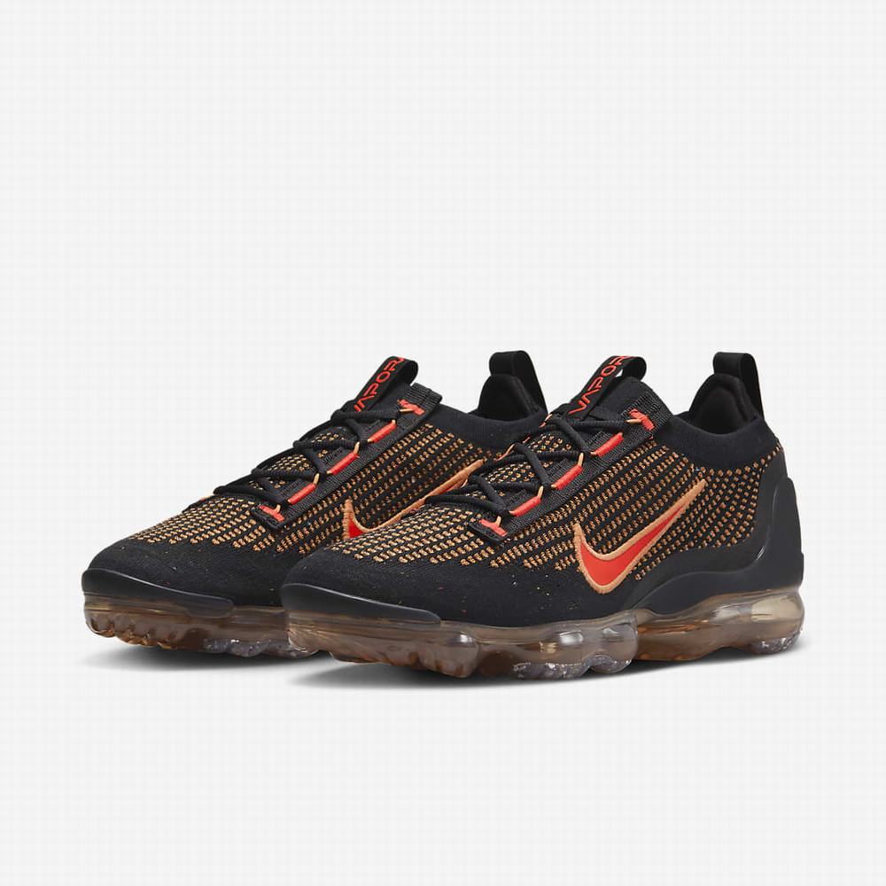 Tenisky Nike Vapormax 2021 Flyknit Panske Čierne Oranžové Tmavo Siva Svetlo Červené | SK594706