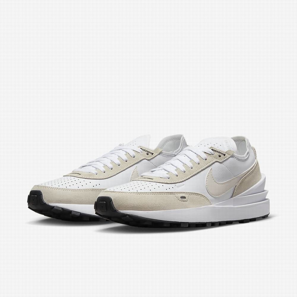 Tenisky Nike Waffle One Leather Panske Biele Čierne | SK279508