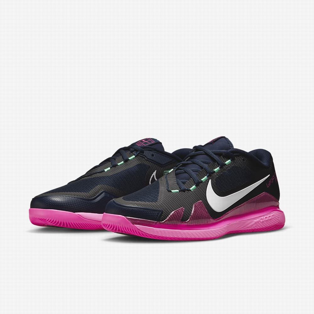 Tenisove Tenisky Nike NikeCourt Air Zoom Vapor Pro Hard Court Panske Obsidian Ruzove Zelene Biele | SK145078