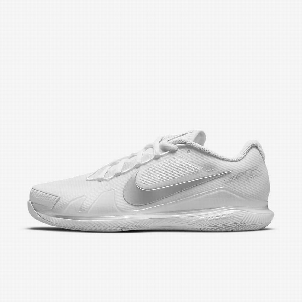 Tenisove Tenisky Nike NikeCourt Air Zoom Vapor Pro Damske Biele Metal Strieborne | SK258034