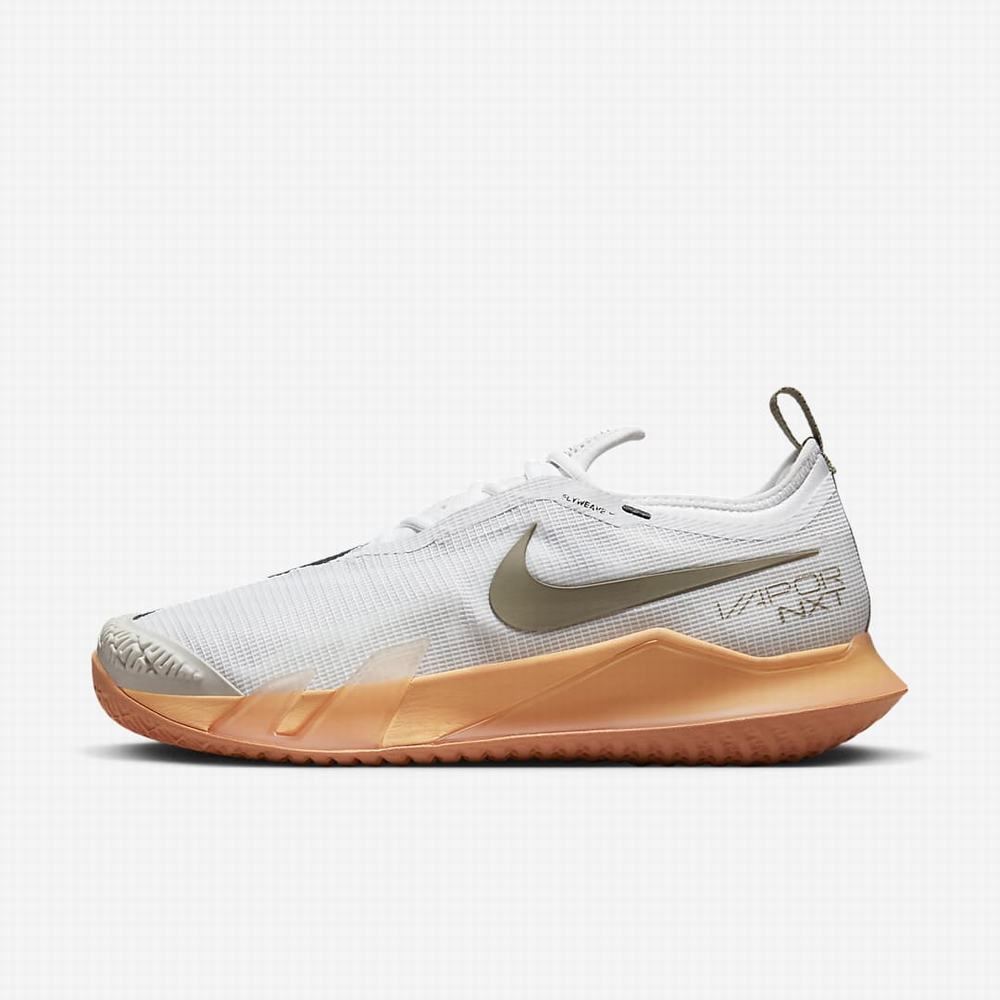 Tenisove Tenisky Nike NikeCourt React Vapor NXT Hard Court Panske Biele Oranžové Hnedožltý | SK374159