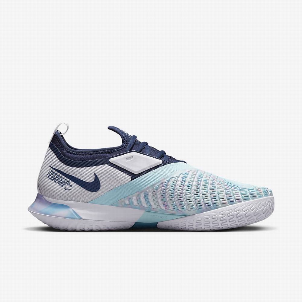 Tenisove Tenisky Nike NikeCourt React Vapor NXT Hard Court Panske Biele Námornícka Modrá | SK658193