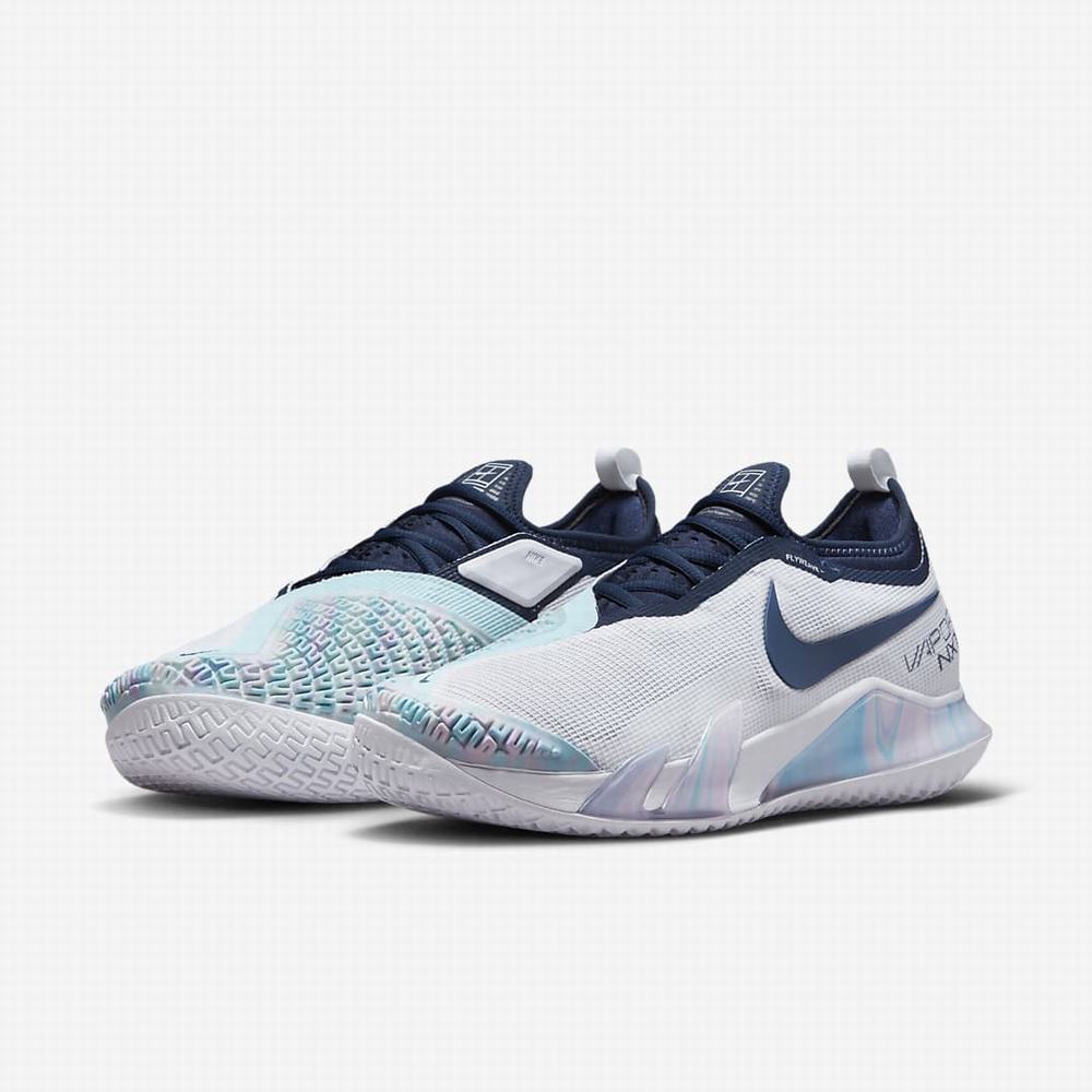 Tenisove Tenisky Nike NikeCourt React Vapor NXT Hard Court Panske Biele Námornícka Modrá | SK658193