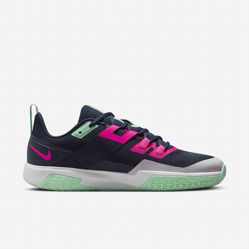 Tenisove Tenisky Nike NikeCourt Vapor Lite Hard Court Panske Obsidian Zelene Biele Ruzove | SK603587