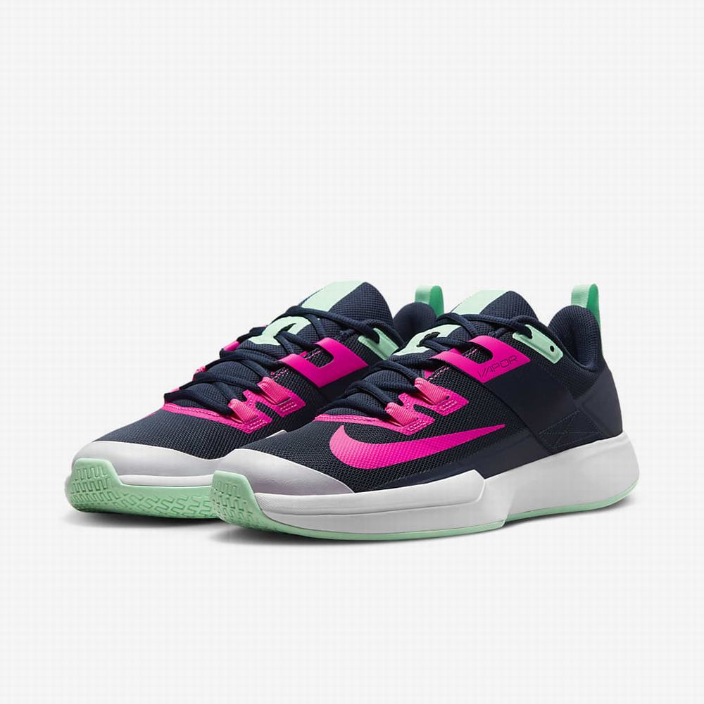 Tenisove Tenisky Nike NikeCourt Vapor Lite Hard Court Panske Obsidian Zelene Biele Ruzove | SK603587