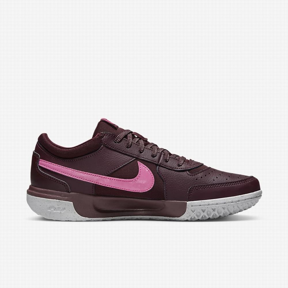 Tenisove Tenisky Nike NikeCourt Zoom Lite 3 Premium Damske Bordove Biele Ruzove | SK126987