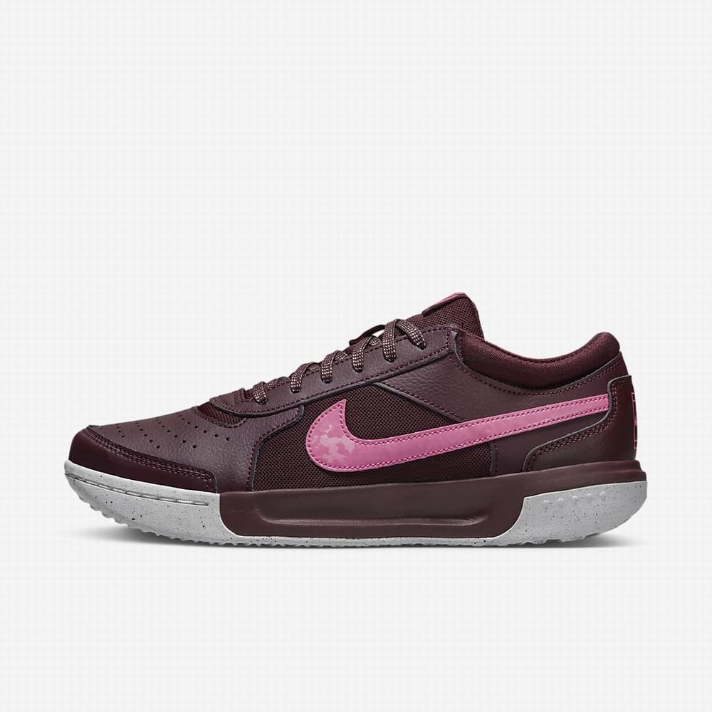 Tenisove Tenisky Nike NikeCourt Zoom Lite 3 Premium Damske Bordove Biele Ruzove | SK126987