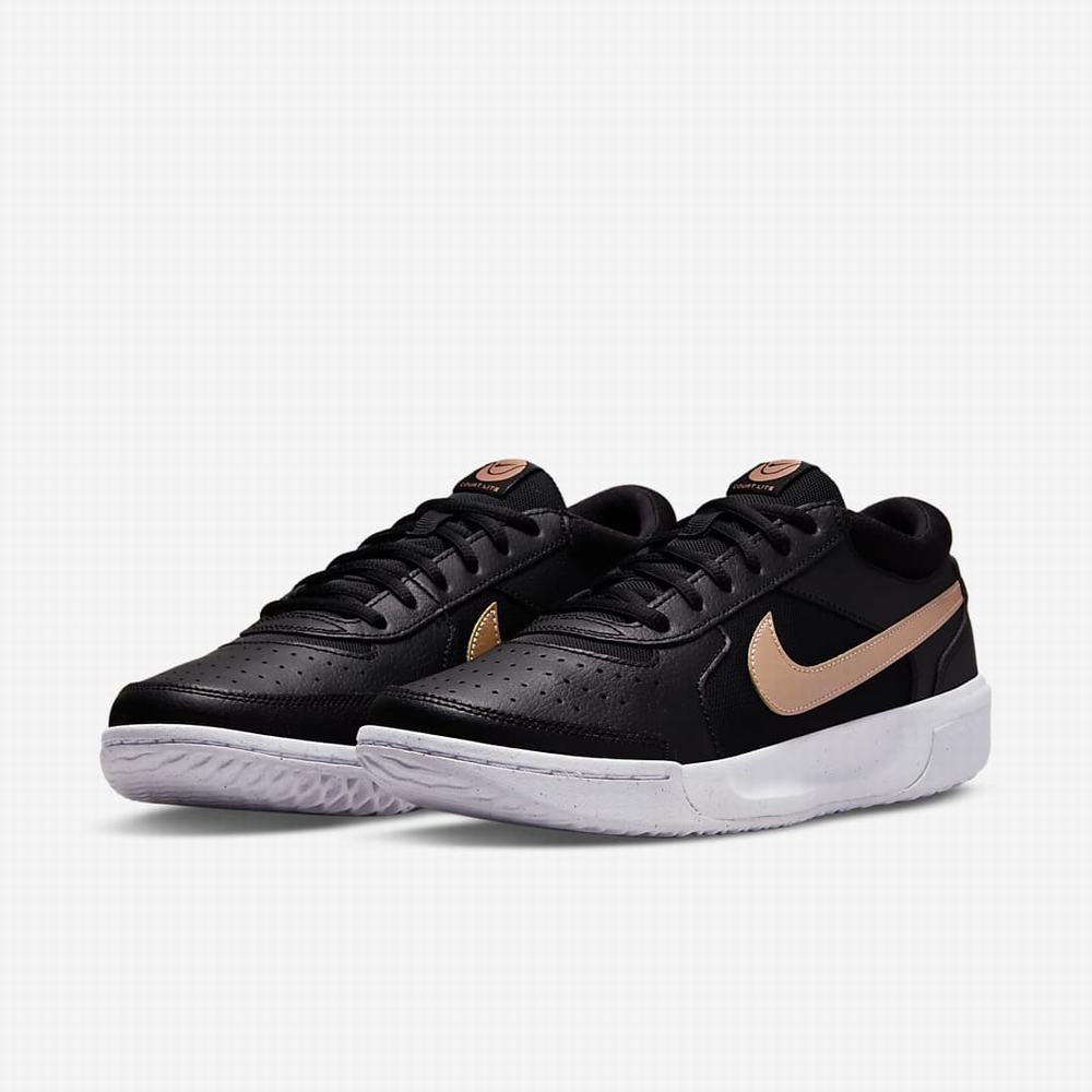 Tenisove Tenisky Nike NikeCourt Zoom Lite 3 Damske Čierne Biele Metal Červené | SK638724