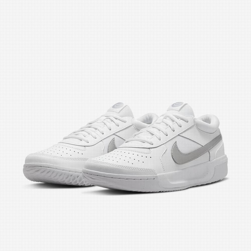 Tenisove Tenisky Nike NikeCourt Zoom Lite 3 Damske Biele Metal Strieborne | SK963728