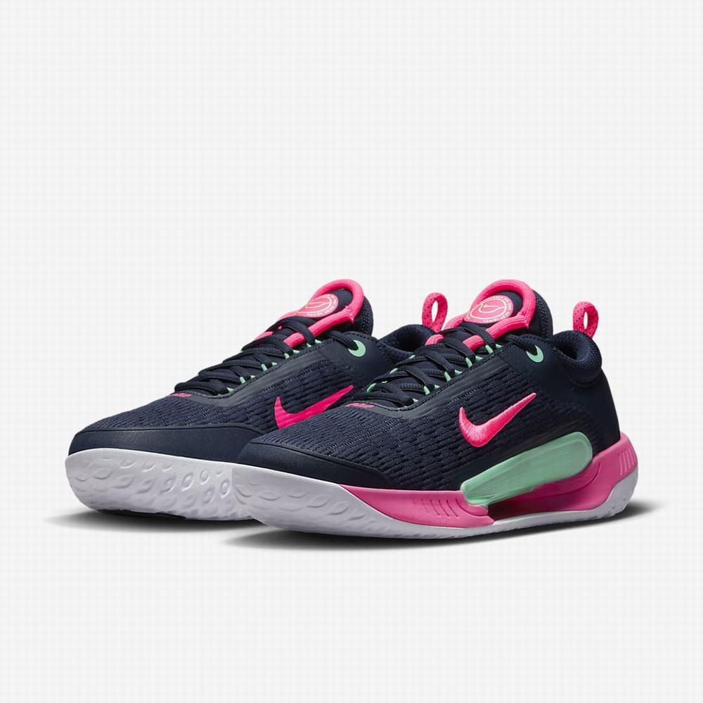 Tenisove Tenisky Nike NikeCourt Zoom NXT Hard Court Panske Obsidian Zelene Biele Ruzove | SK125497