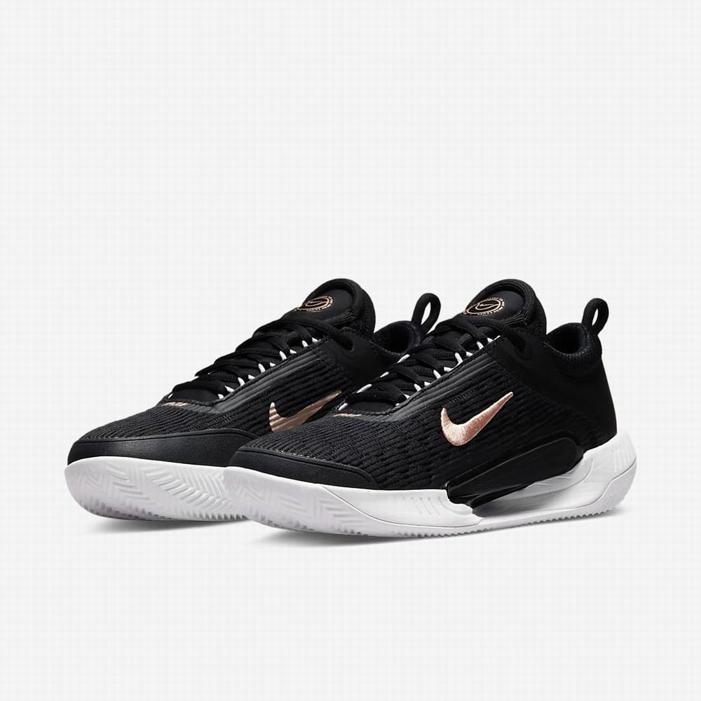 Tenisove Tenisky Nike NikeCourt Zoom NXT Damske Čierne Biele Tmavo Siva Metal Červené | SK149052