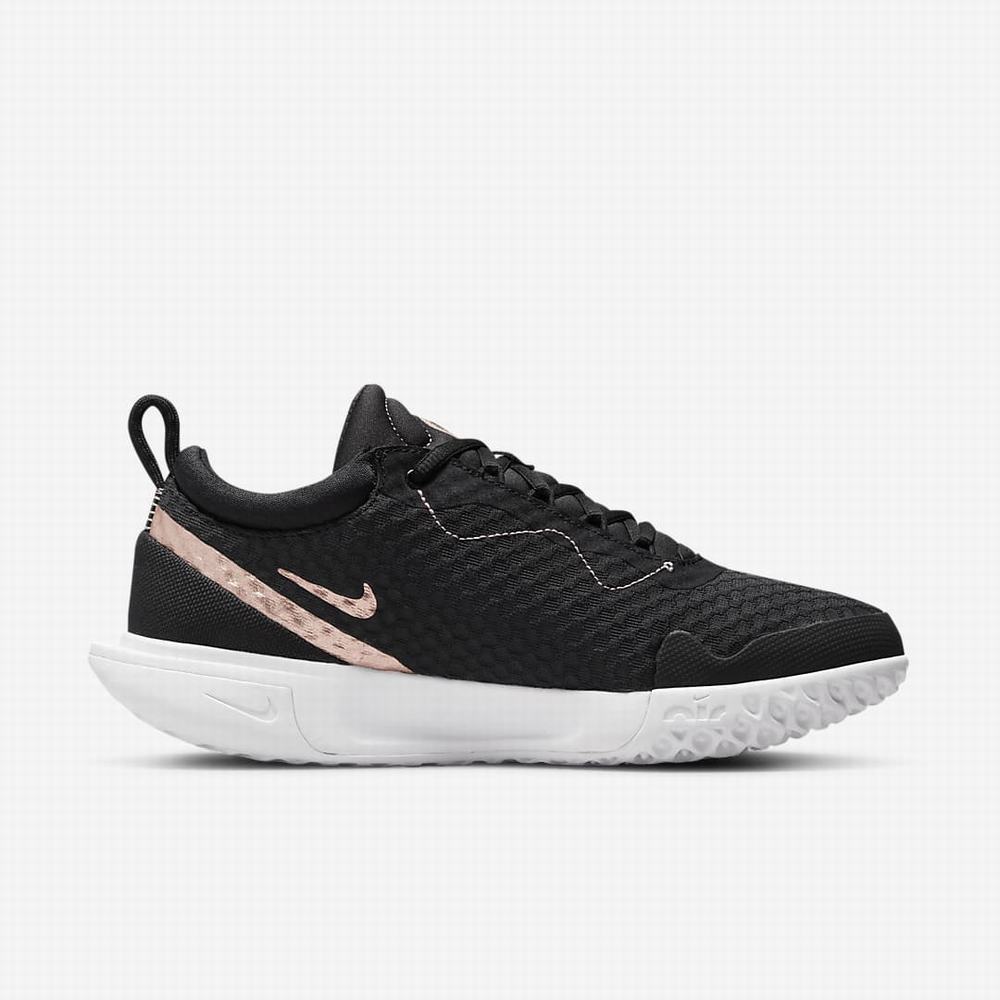 Tenisove Tenisky Nike NikeCourt Zoom Pro Damske Čierne Biele Metal Červené | SK295431