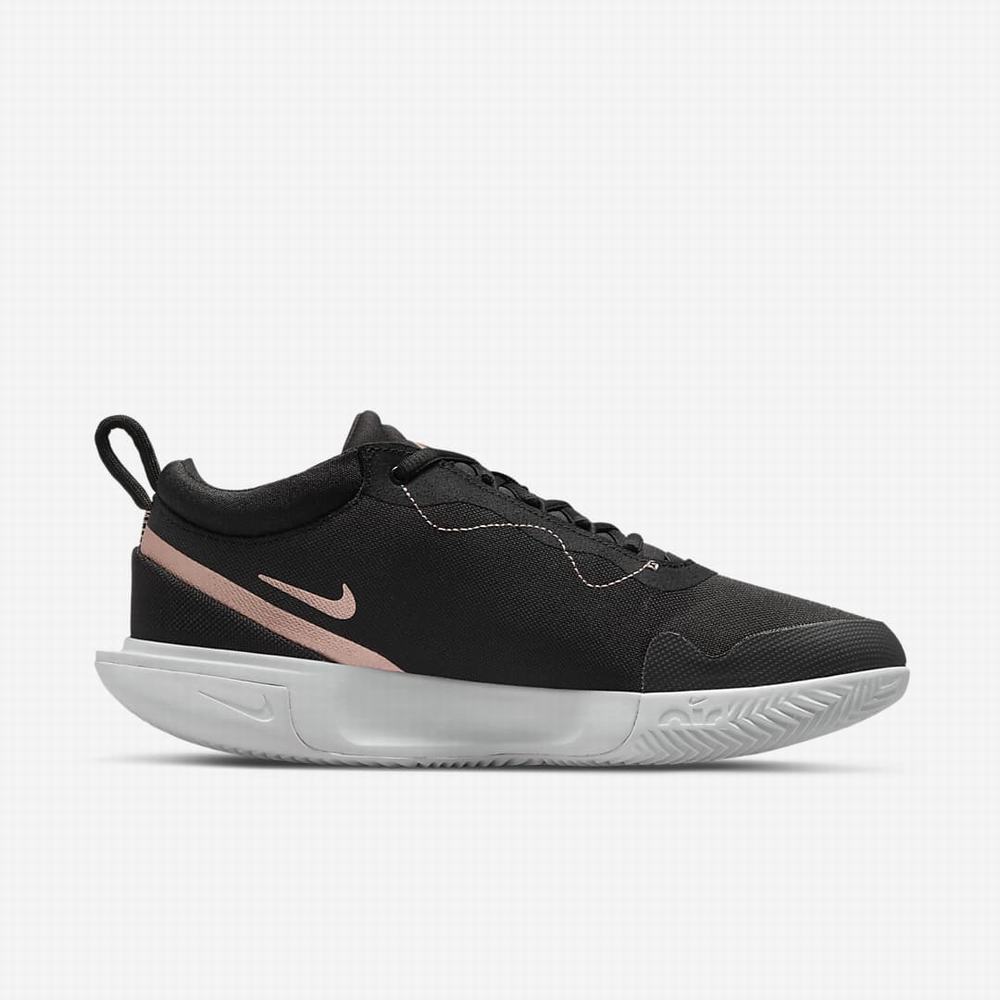 Tenisove Tenisky Nike NikeCourt Zoom Pro Damske Čierne Biele Metal Červené | SK851693