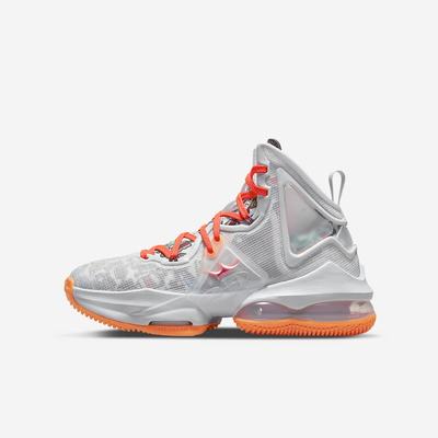 Basketbalove Tenisky Nike LeBron 19 Detske Siva Oranžové Červené Zelene | SK276495