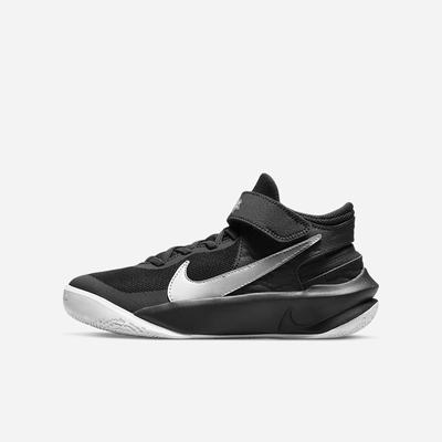 Basketbalove Tenisky Nike Team Hustle D 10 FlyEase Detske Čierne Biele Metal Strieborne | SK867931