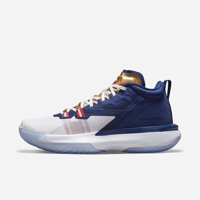 Basketbalove Tenisky Nike Zion 1 Panske Modre Biele Metal Zlate Červené | SK504713