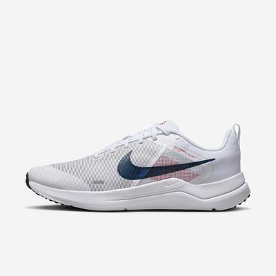 Bezecke Topanky Nike Downshifter 12 Panske Biele Svetlo Červené Čierne Modre | SK819630