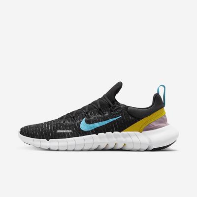 Bezecke Topanky Nike Free Run 5.0 Panske Čierne Tmavo Siva Modre | SK752049