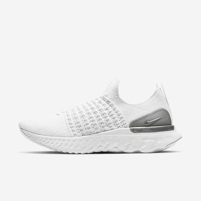 Bezecke Topanky Nike React Phantom Run Flyknit 2 Damske Biele Platina Metal Strieborne | SK653891