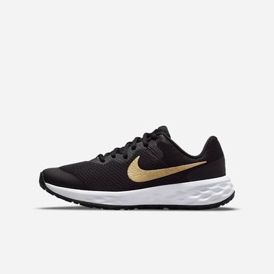 Bezecke Topanky Nike Revolution 6 Detske Čierne Biele Metal Zlate | SK216405